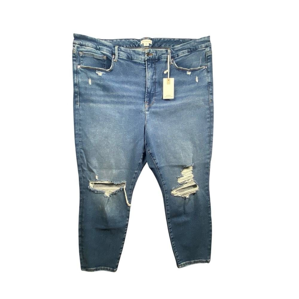 Good American Good Legs Crop Jeans GLCSBP941T INDIGO320 Size 24
